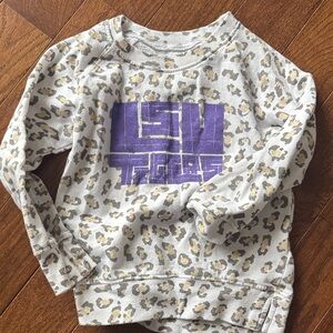 LSU Leopard Print Kids Sweatshirt